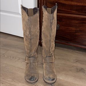Brown Distressed Riding Boots Size 7.5